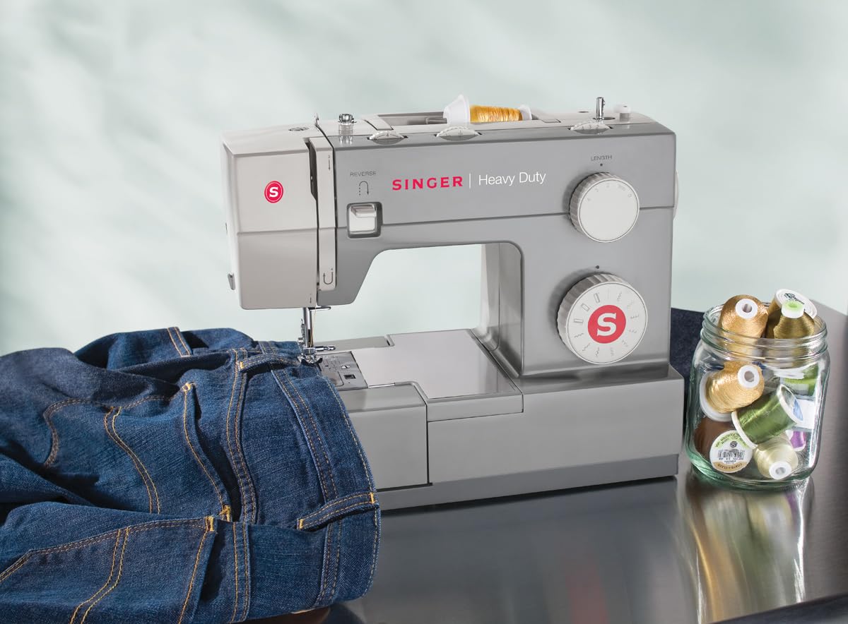 Singer 4411 Heavy Duty Sewing Machine, 11 Built-In Stitches, High Performance Motor, Stitch 1100/min, 69 Stitch Applications, Adjustable Stitch Length and Width, Reverse, LED, and Free Arm