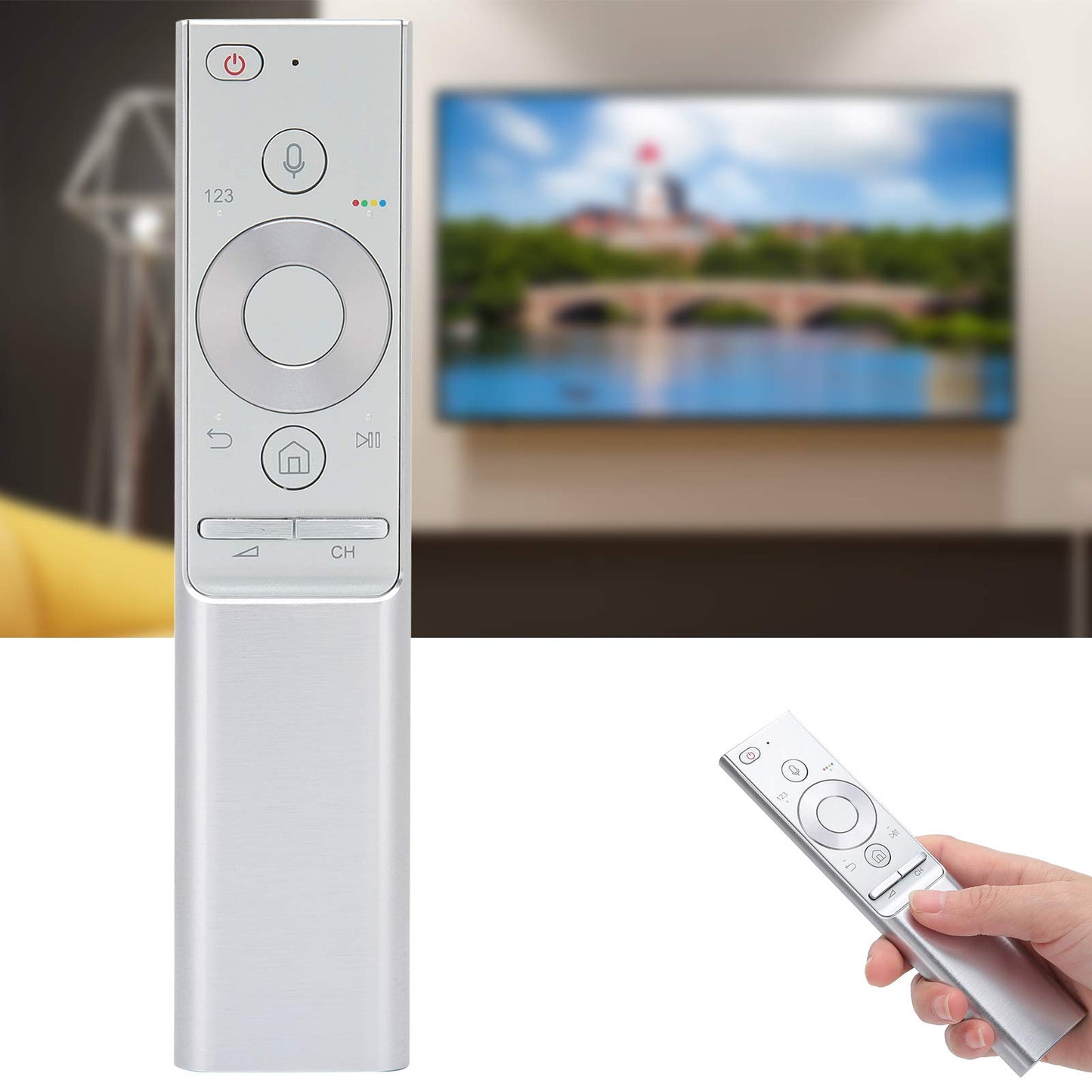 Qin Remote Control, Comfortable To Touch Aluminum Alloy Shell Material Universal Remote Control 33ft Remote for Voice TV