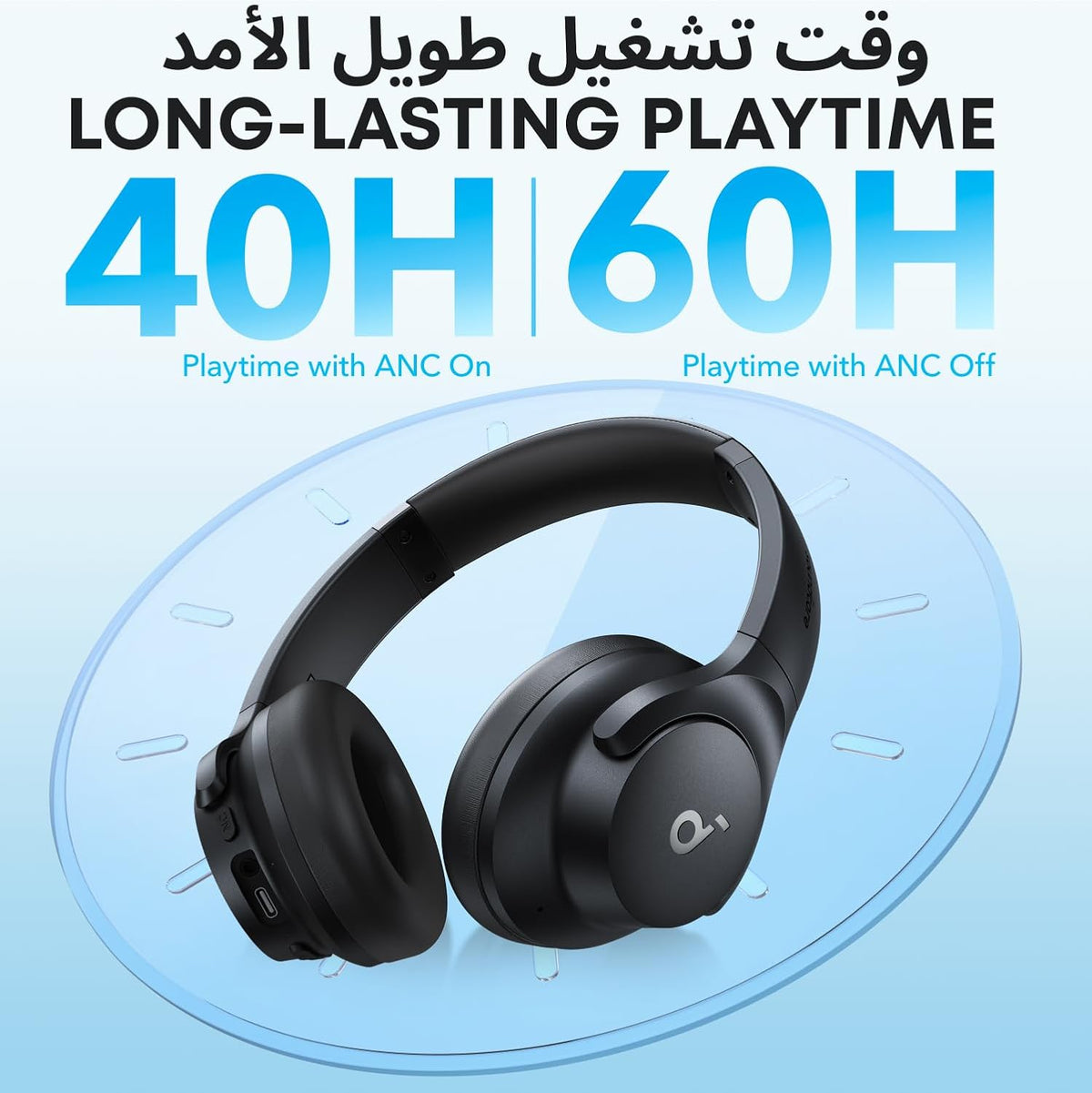soundcore by Anker Q20i Hybrid ANC Foldable Headphones, 40H