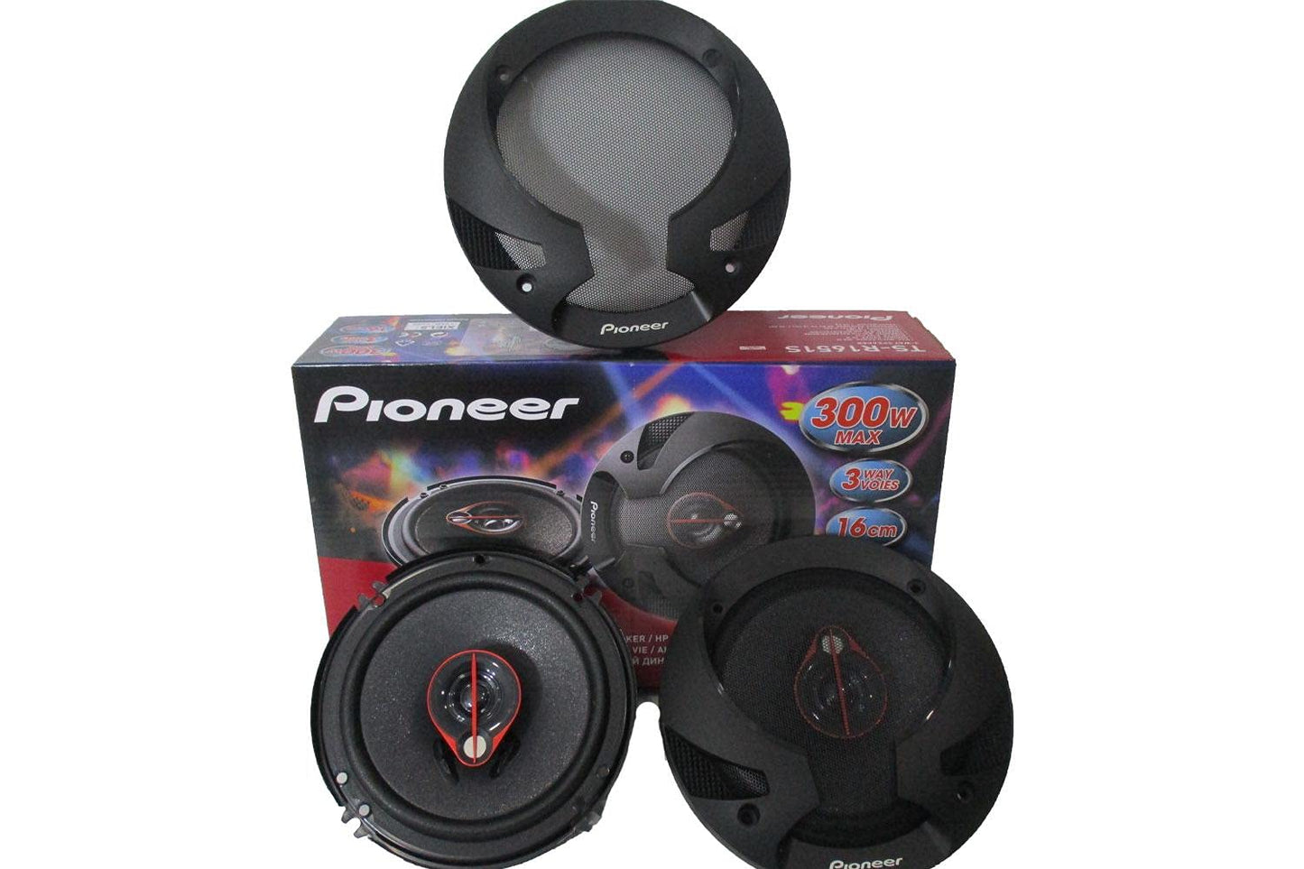 Pioneer 3-Way Round Car Speaker Set Model: Ts-R1651s 300 Watt 16cm, 4 Ohm Made in Vietnam Hp 3 Voice Diffuser 2725608076544