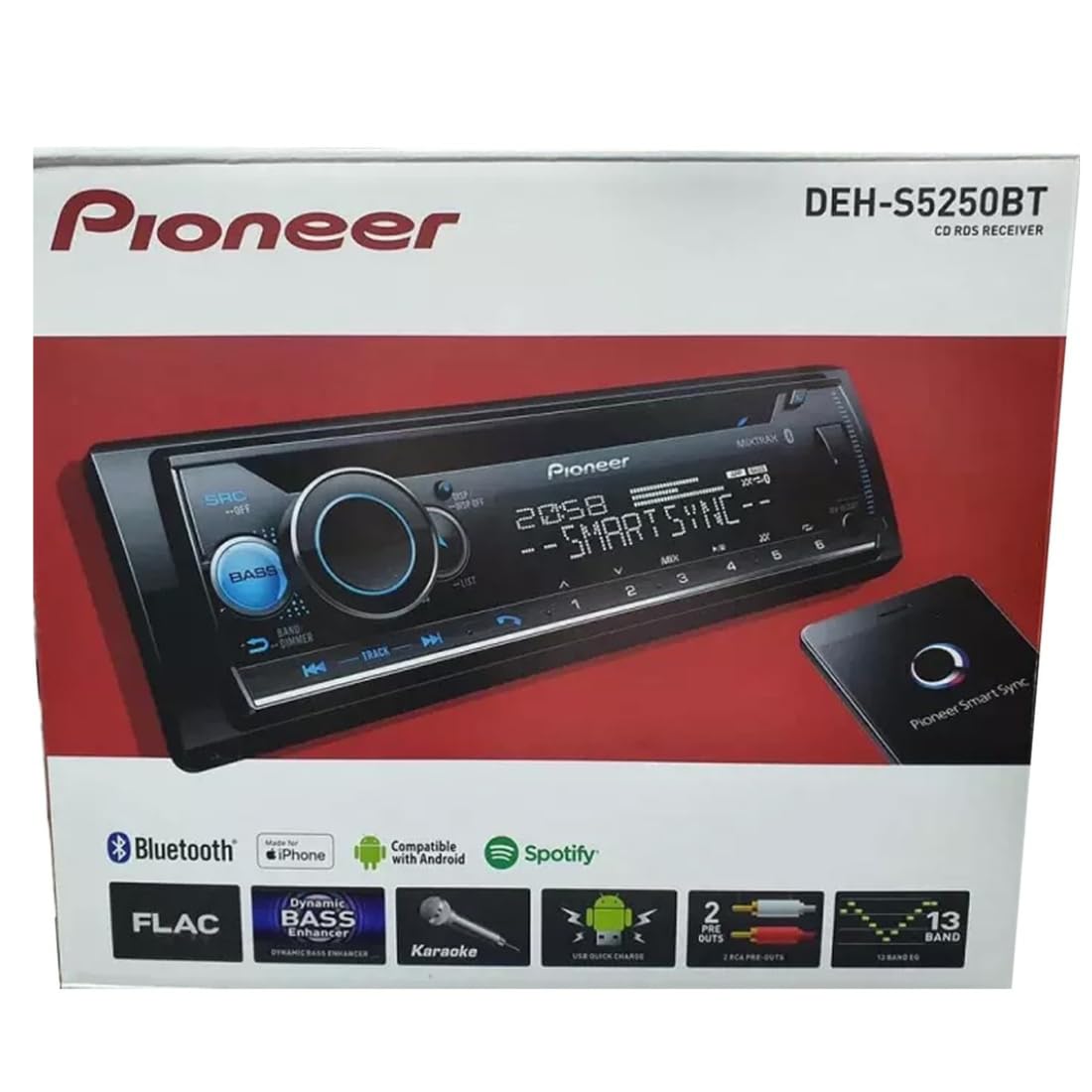 Pioneer DEH-S5250BT CD and Digital Media Receiver with Dual Bluetooth