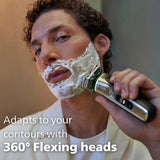 Philips Shaver Series 9000 SkinIQ with Pressure Guard Sensor, Dual SteelPrecision Blades, 360-D Flexing Heads, Chrome, S9985/50