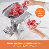 Panasonic 1700W Meat Grinder, Blade Made in Japan for Efficient Grinding, Reverse Mode - MK-GX1711WTZ