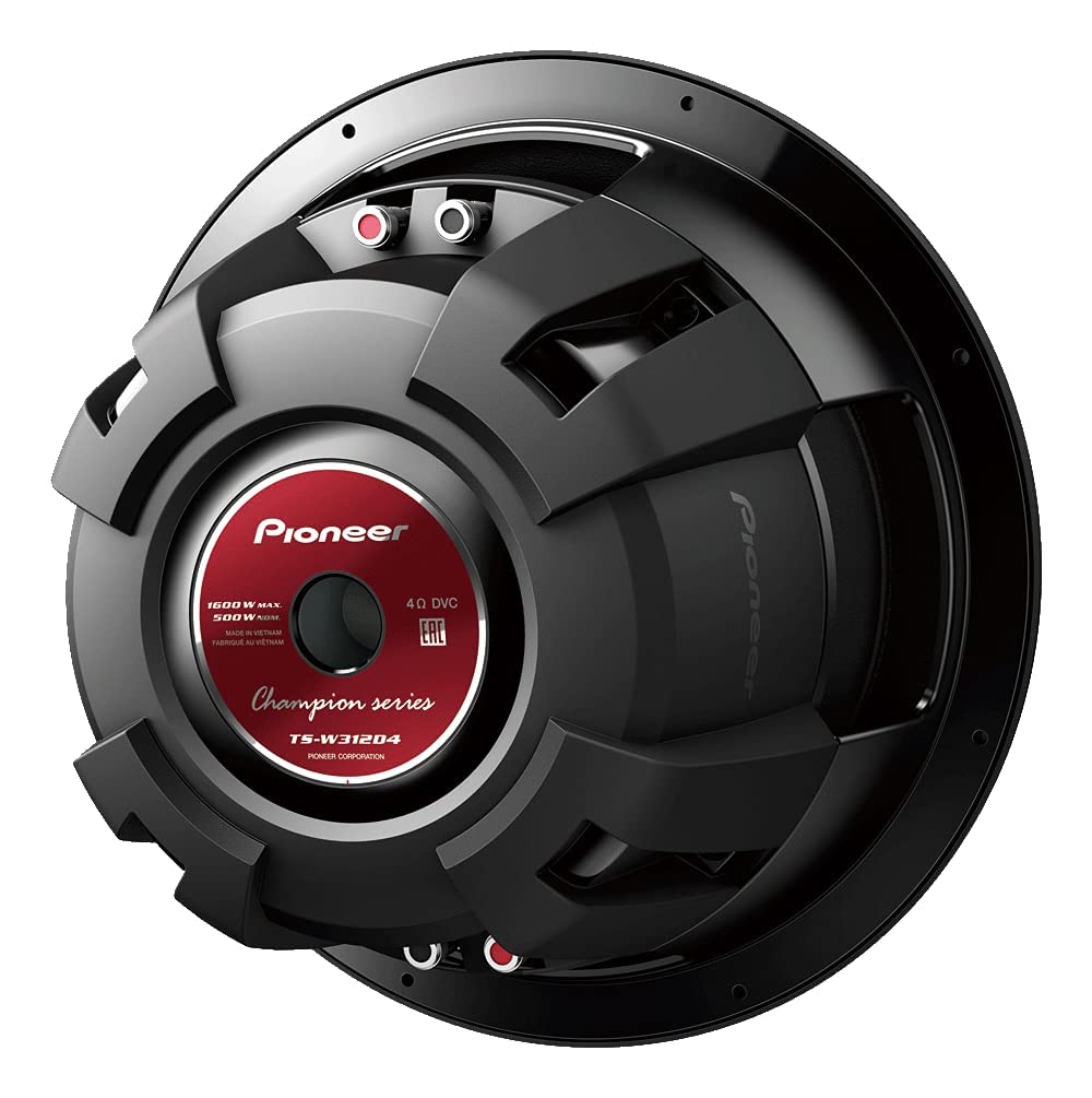 Pioneer TSW312D4 Champion Series 12" 1500 Watt Dual 4 Ohm Voice Coil DVC Car Subwoofer, Coaxial