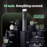 Philips All-in-One Trimmer for Men 13-in-1 Face, Body & Private Parts I Professional Finish I Twin Trim all Metal Steel Blades I Precision Trimming Comb | 120 min runtime I 5 min Quick Charge |