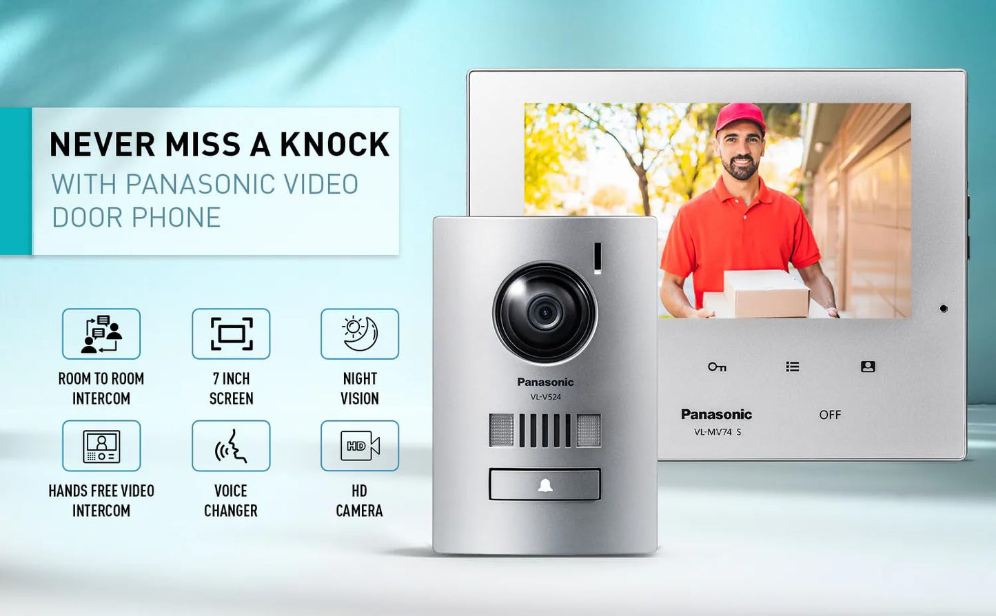 Video Intercom System VL-SV74SX Up to 3 Extension Monitors, Picture Recording,E-Lock Release Support, 7-inch Wide Colour LCD with Touch Sensor