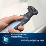 ماكينة تشذيب شعر الجسم BG7025/13 من Philips | أداة تشذيب الجسم والفخذين المقاومة للماء | أداة لحلاقة شعر الجسم، مشط قابل للتعديل بـ 5 إعدادات للطول | 80 دقيقة من الاستخدام اللاسلكي، حماية للبشرة