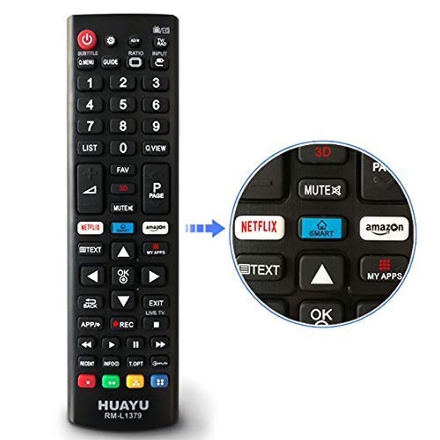 Richgv Replacement LG TV Remote Control Compatible for LG Smart LCD LED TV's Infrared Radiation