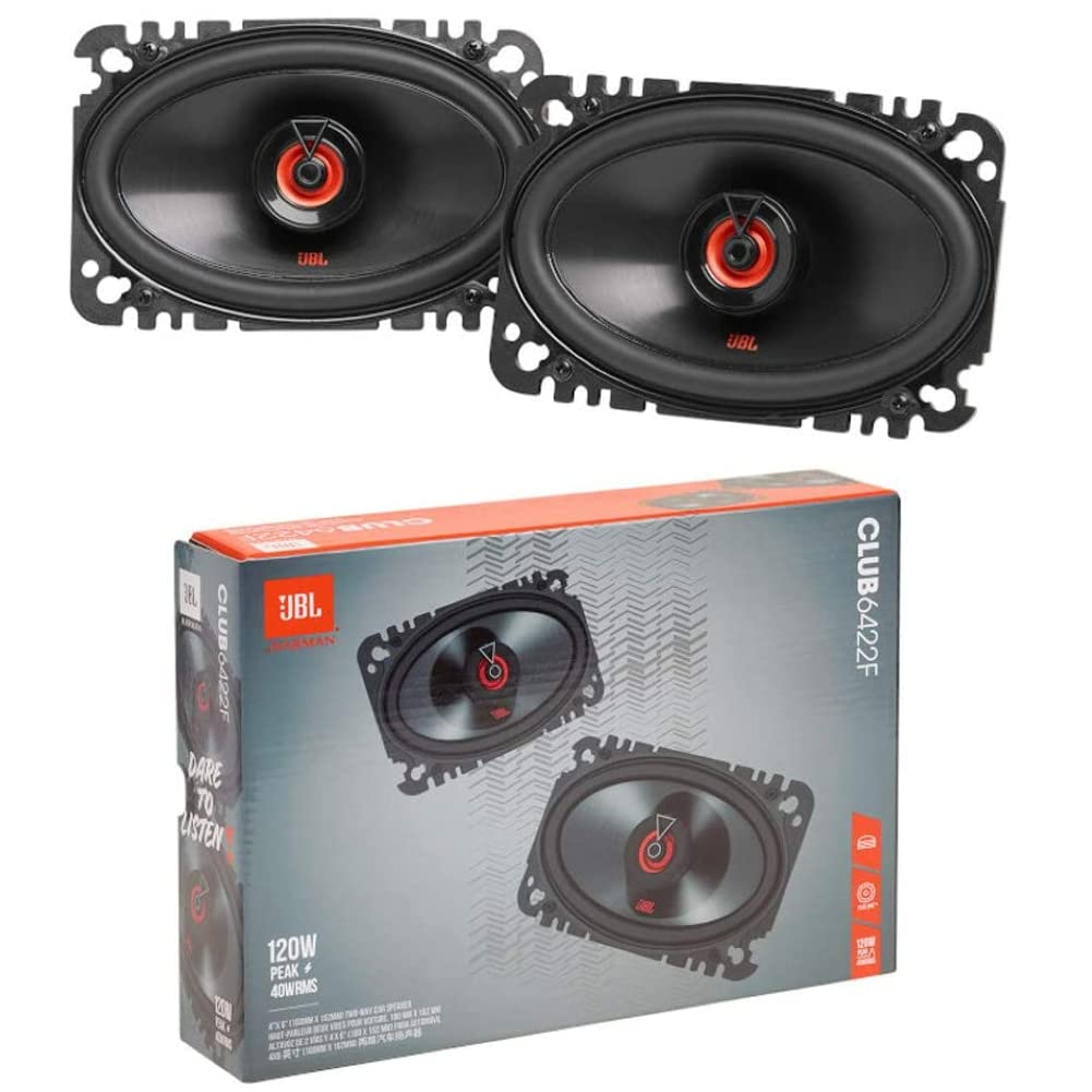 Speaker 2 x Club 6422F CLUB6422F 2-Way Coaxial s 4 x 6 10 x 15 cm 40 Watts Rms 120 Watts Max 3 Ohm 92 DB Black