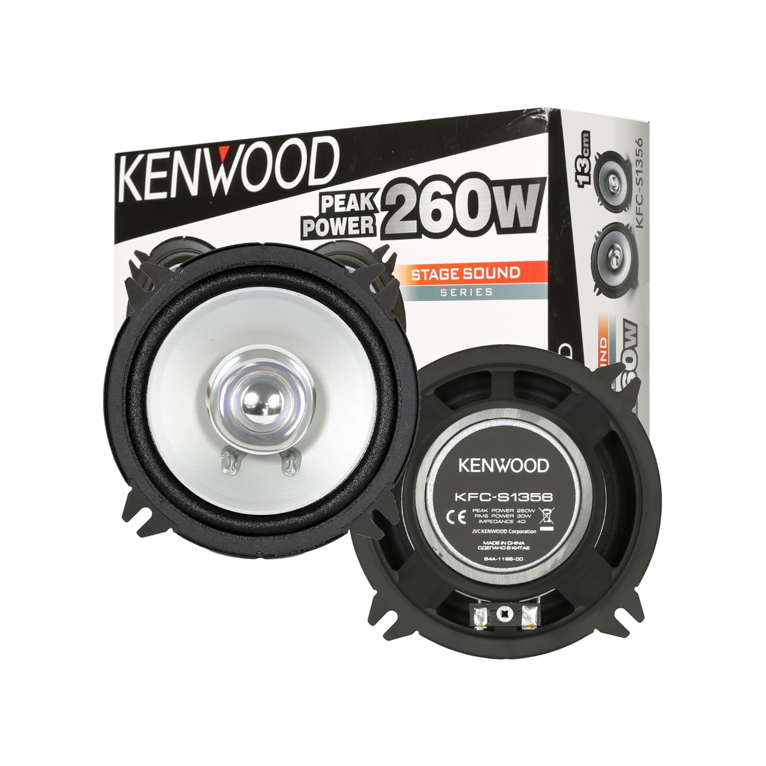 Kenwood KFC-S1356 Bi-Cone Speakers - Black