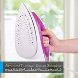 1550 W Steam Iron NI-M250T - Titanium Coated Soleplate - Light and Easy - Versatile Steam - Tough and Smooth Ironing