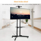 VBARV Swivel Universal TV Stand/Base - TV Cart Floor Stand for 32-55 Inch LCD LED TVs,Height Adjustable TV Mount,with Lockable Wheels, VESA 640x400mm, Holds Up To 100lbs