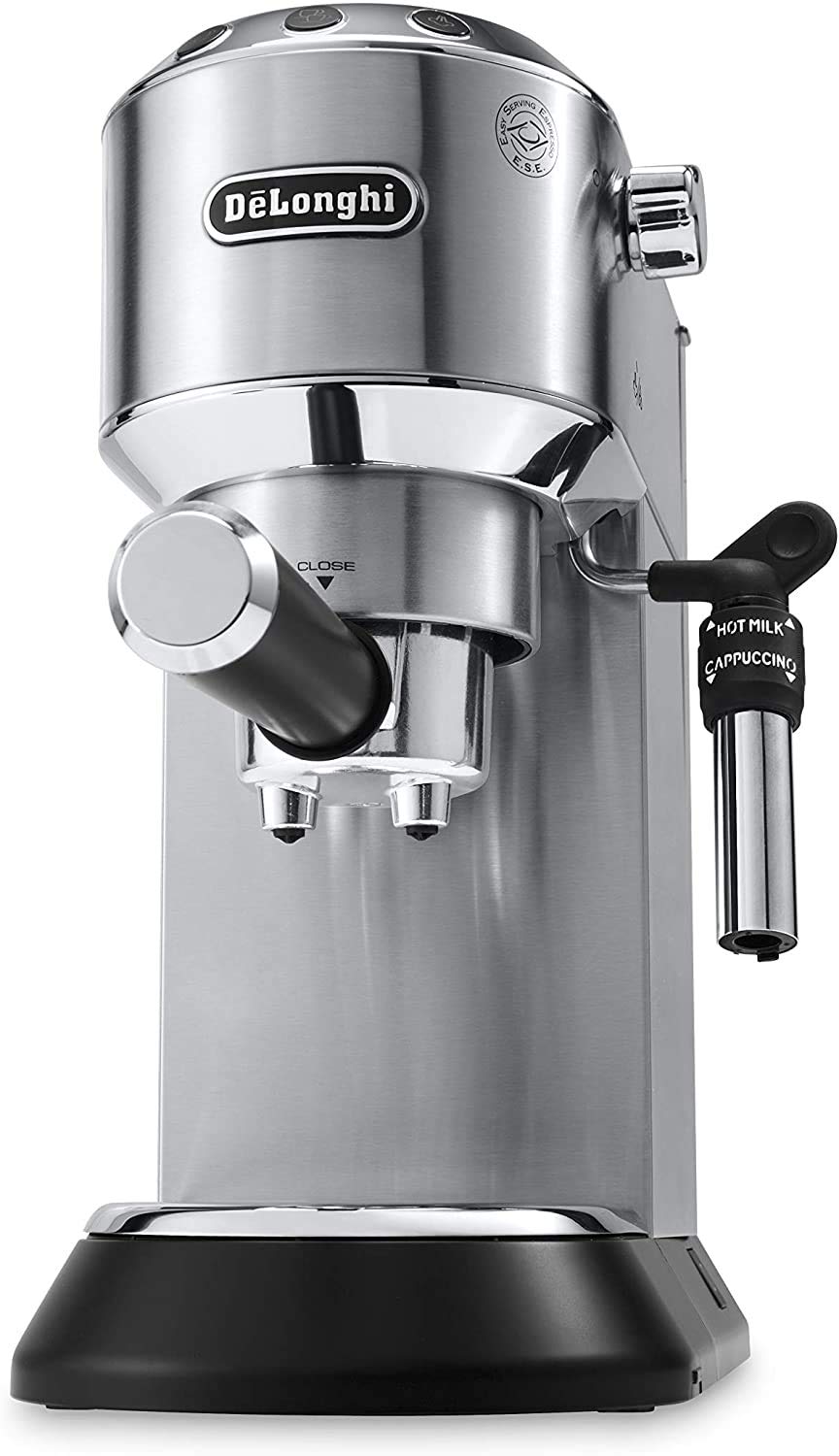 De'Longhi EC685 Dedica Style Pump Espresso Machine with Grinder (M, Silver)