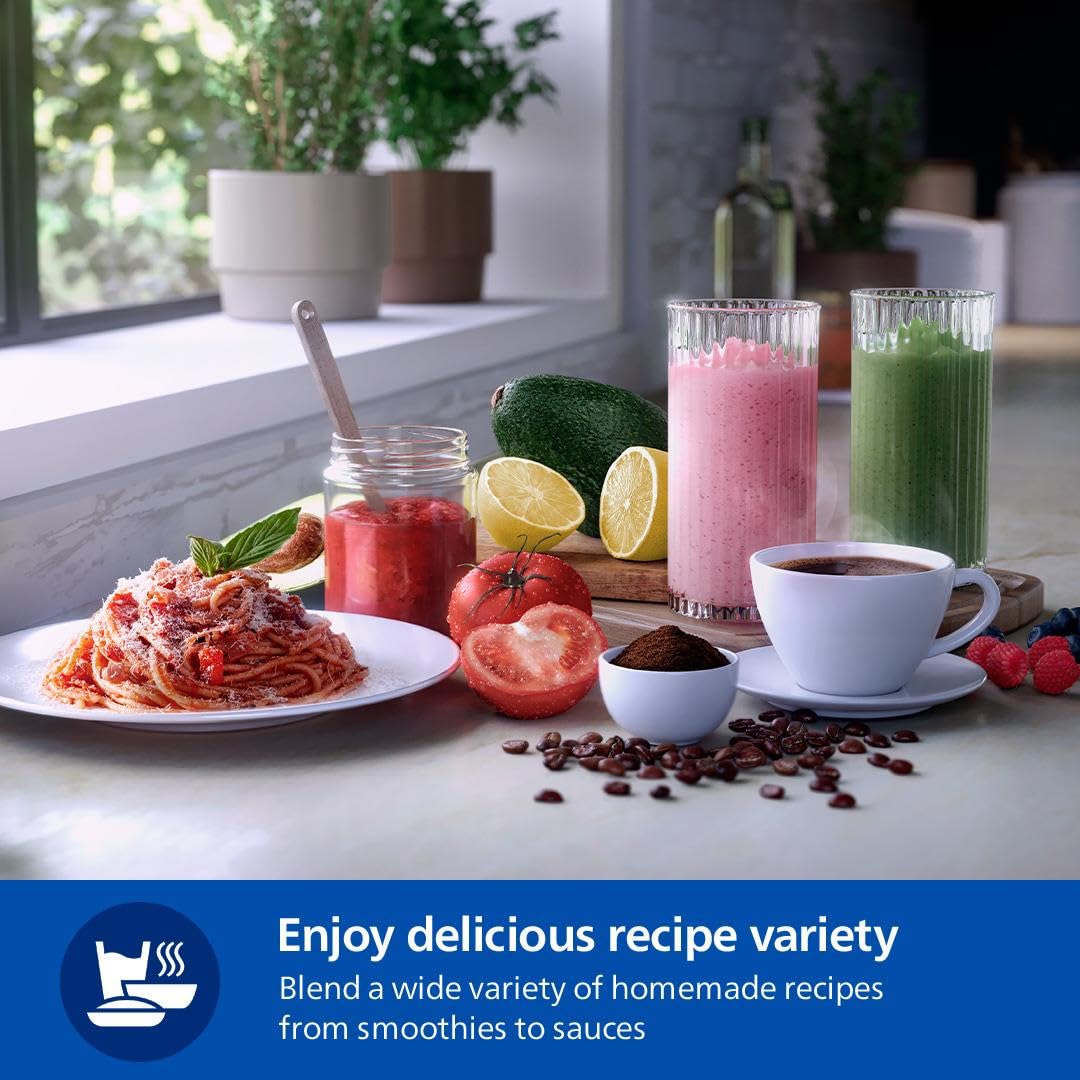 Philips Blender 5000 Series - Personal Blender, 1000W, 700ml Tumbler + 2 Extra, 1 Speed, ProBlend Plus Technology - HR2767/00