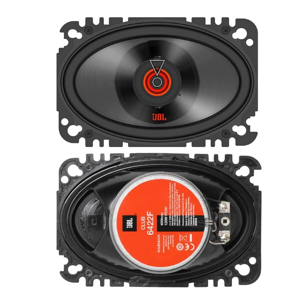 Speaker 2 x Club 6422F CLUB6422F 2-Way Coaxial s 4 x 6 10 x 15 cm 40 Watts Rms 120 Watts Max 3 Ohm 92 DB Black