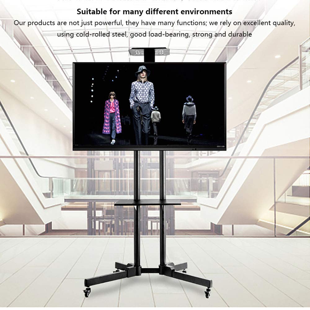 VBARV Swivel Universal TV Stand/Base - TV Cart Floor Stand for 32-55 Inch LCD LED TVs,Height Adjustable TV Mount,with Lockable Wheels, VESA 640x400mm, Holds Up To 100lbs