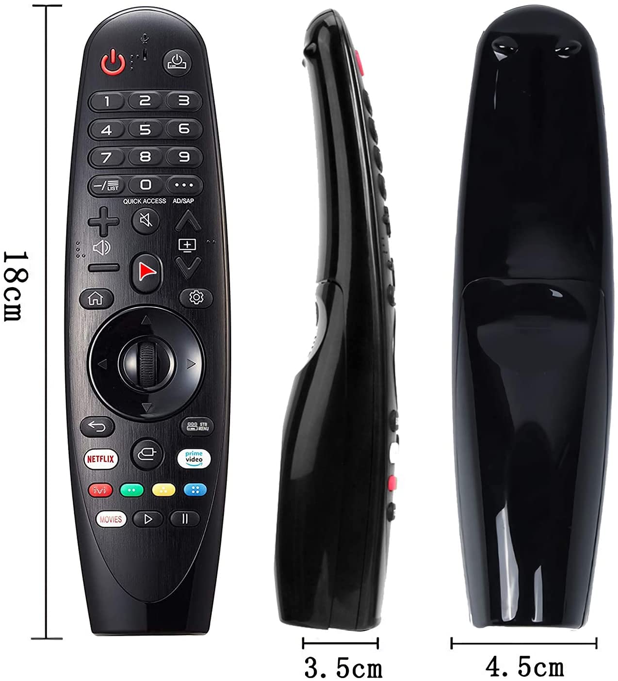 FireRune Replacement Universal Remote Control AN-MR650A for LG TV / 3D Smart TV with Amazon Netflix Button - No Setup Required Universal Remote Control AN-MR650A