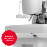 Singer SGM-S0105 Serger Overlocker Machine, 2/3/4 Thread Capacity, 6 Built-In Stitches, 1,300 Stitches Per Minute, Adjustable Stitch Length and Width, Free Arm, and LED Light