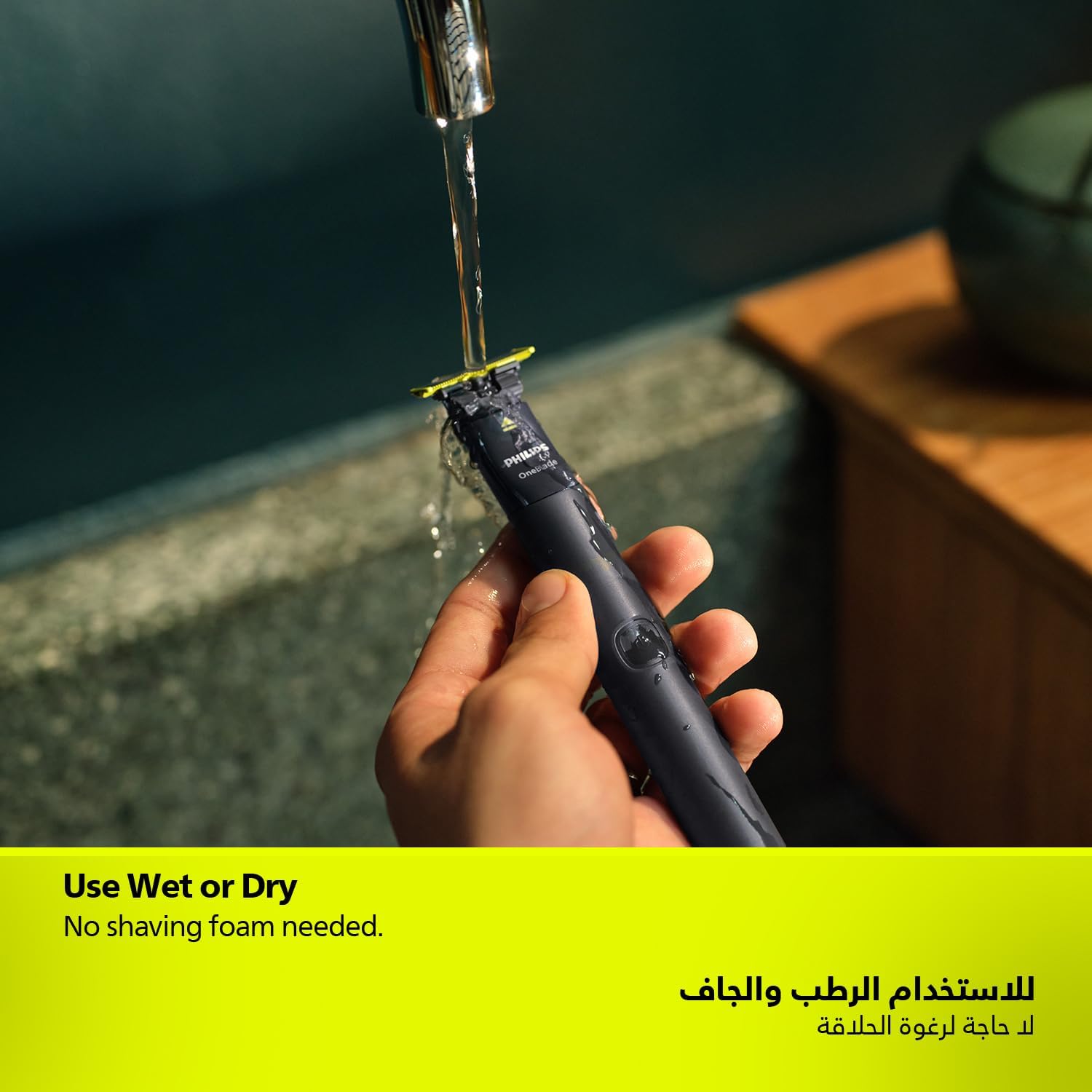 فيليبس OneBlade Pro ماكينة للوجه والجسم QP6542/10، للتشذيب والحلاقة مع مشط دقيق بـ 12 طولاً، مقاومة للماء، استخدام لاسلكي لمدة 90 دقيقة