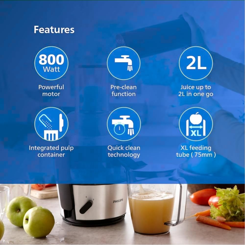 PHILIPS Viva Collection 2L Juicer (Black/Silver)
