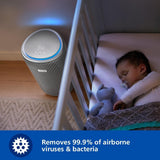 Philips Air Purifier 4200 Series, HEPA NanoProtect+Double Active Carbon Filter, CADR 600m3/h for 156m2, Quiet, Intelligent and Energy efficient, Silver (AC4220/12)