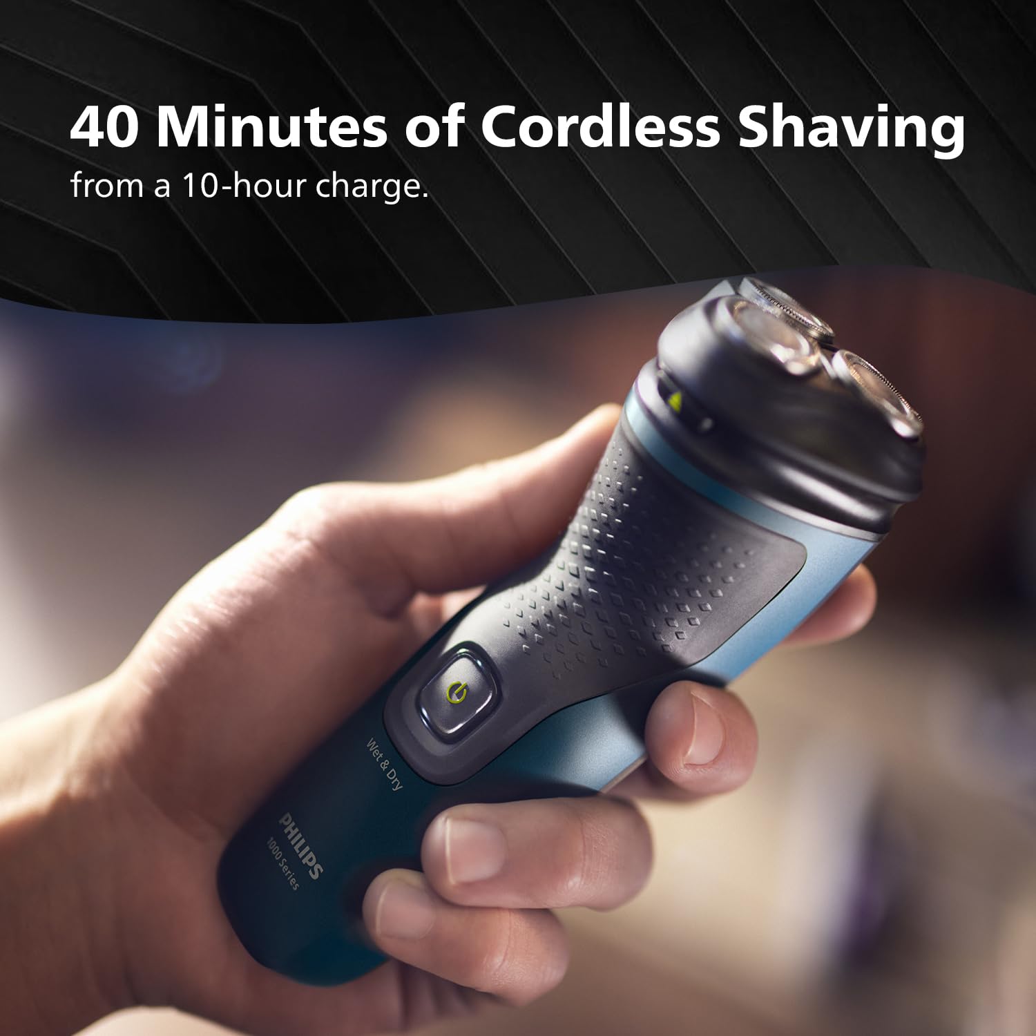 Philips Men's Electric Shaver, Wet and Dry Shaving, 3D Floating Heads, 27 Self-Sharpening Blades, Cordless, Waterproof S1151/03 (New Model)