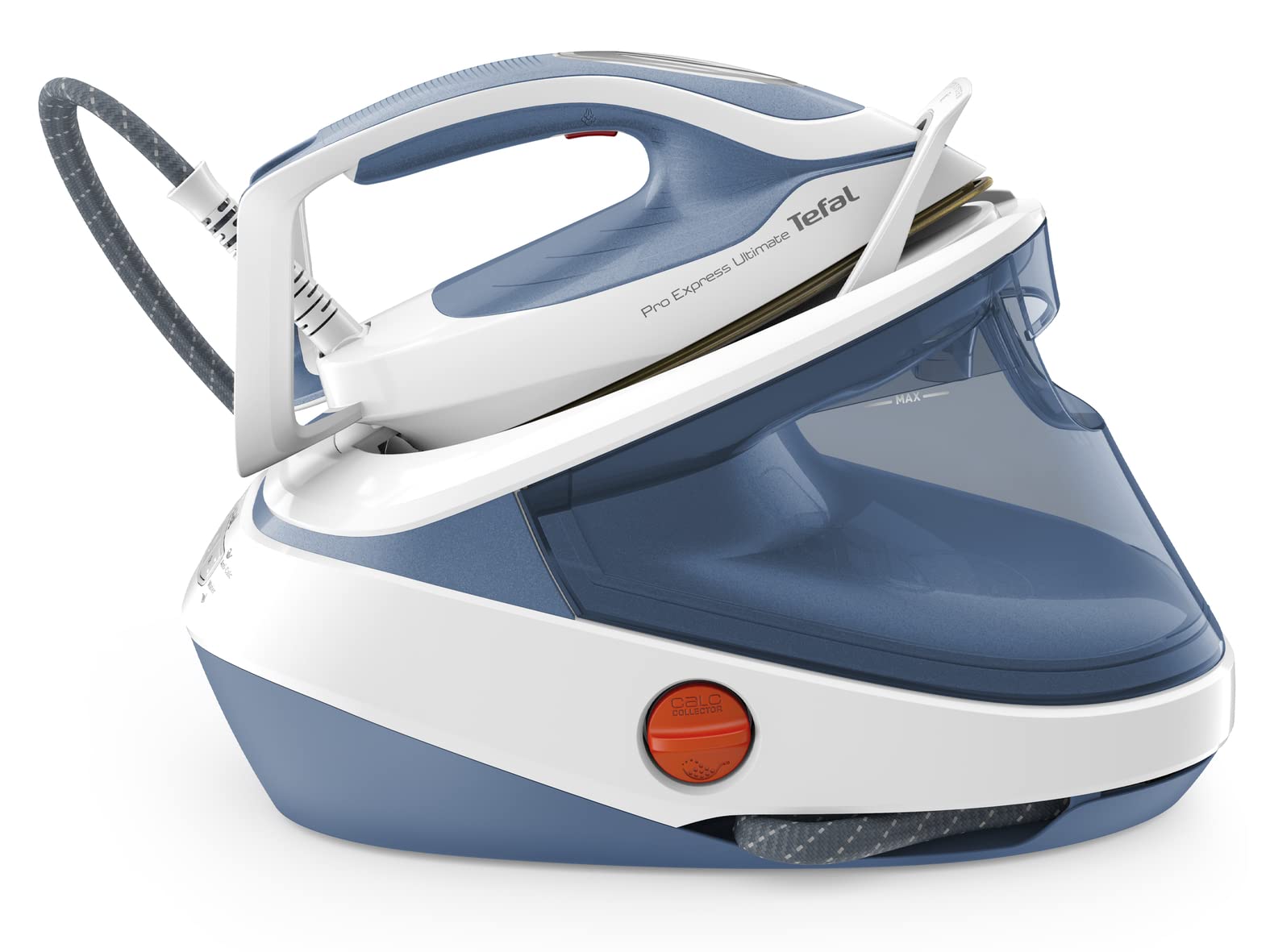 TEFAL Steam Station | Pro Express Ultimate II | Steam Generator Iron Steamer | 1.2 L | 2700 Watts | Durilium Airglide Soleplate | Anti scale | Auto off | Blue & White | 2 Years Warranty | GV9710M0