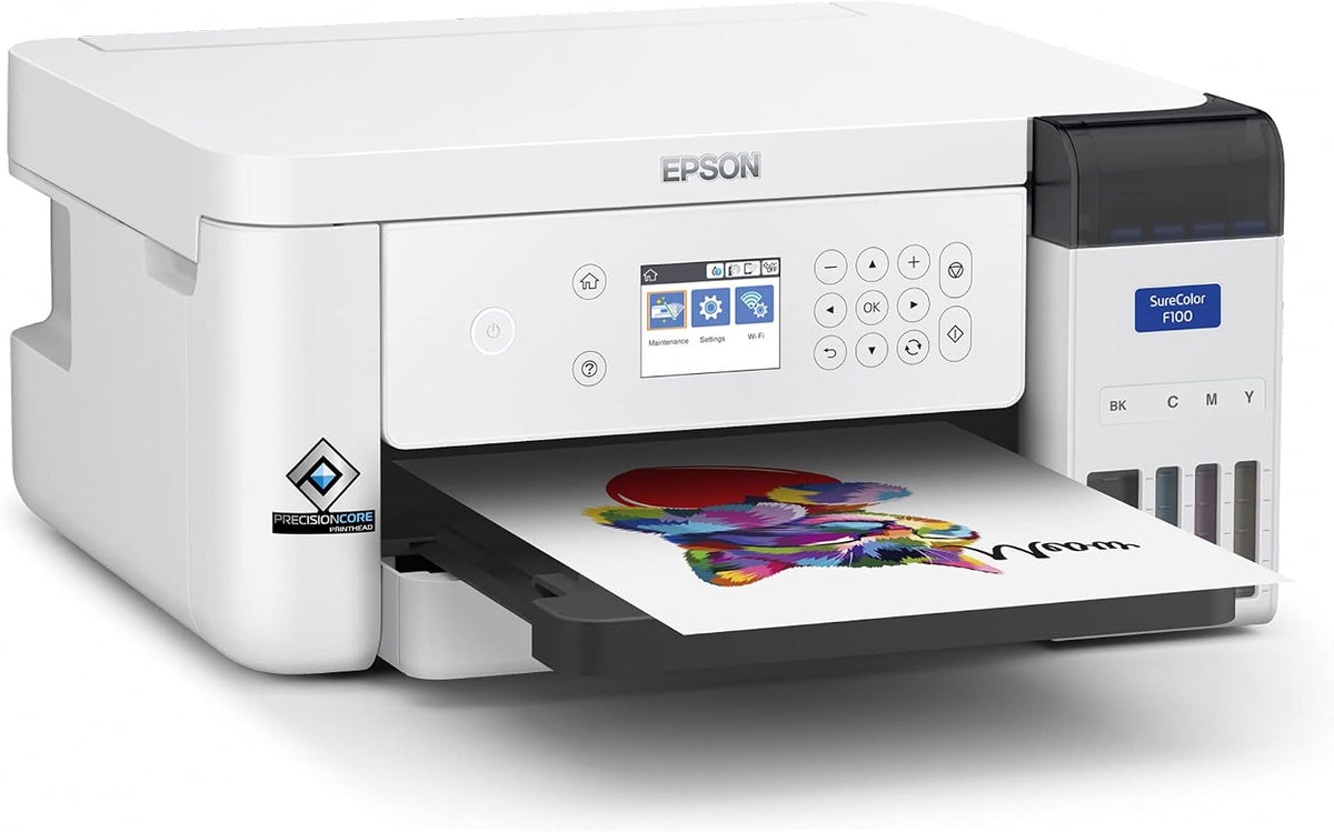 Epson SureColor SC-F100 A4 Textile Dye Sublimation Printer | Small Business/Start up for Creating Promotional Merchandise - City Park