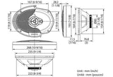 Kenwood Elliptic Speakers 3-Way 15 x 23 cm Black
