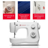 Singer M2405 Portable Sewing Machine, 8 Built-in Stitches, 4 Step Buttonhole, Foot Controller, Stitch Selection Dial, LED Light, Adjustable Stitch Length, Free Arm, Accessories Kit