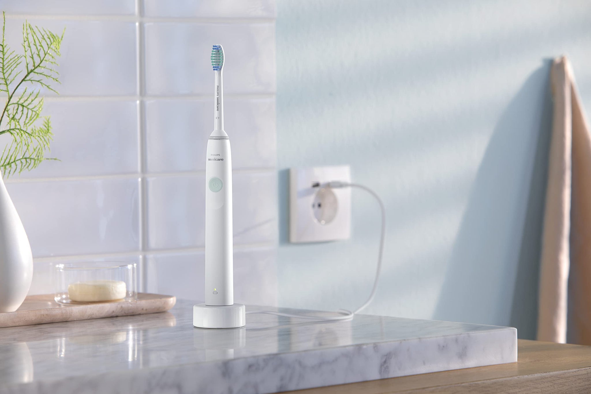 Philips Sonicare Rechargeable Electric Toothbrush 1100 Series, White, HX3641/01 Certified UAE 3 Pin