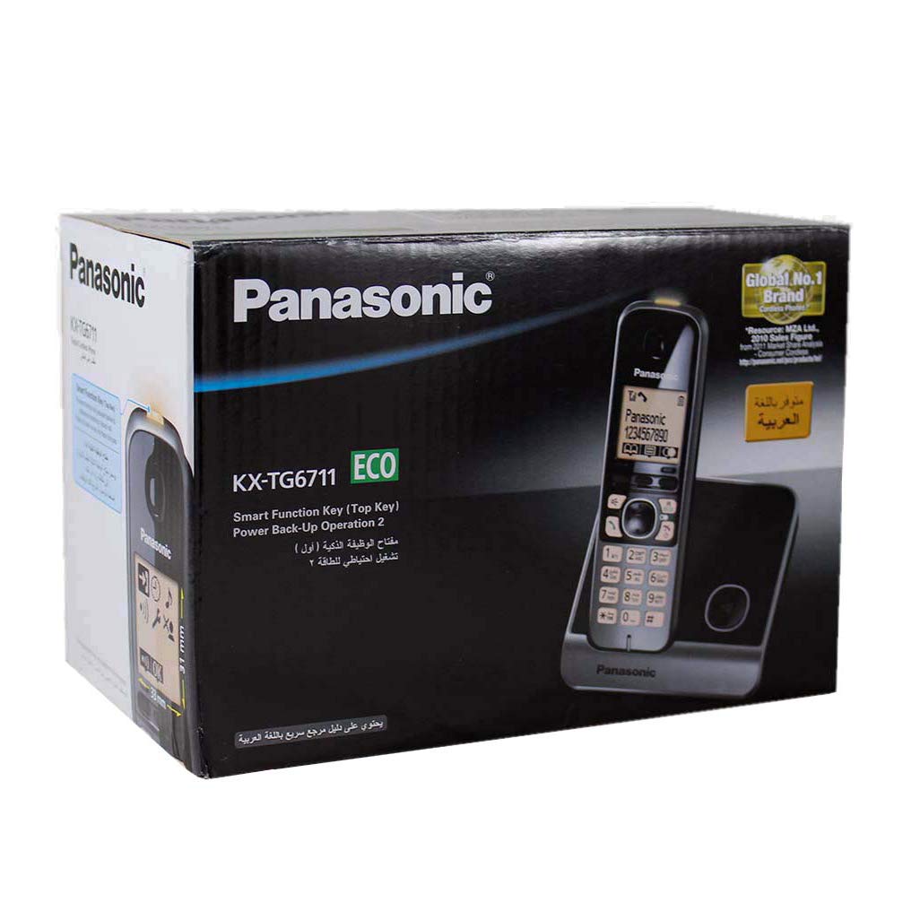 Panasonic باناسونيك KX-TG6711 BX هاتف لاسلكي رقمي مع قاعدة