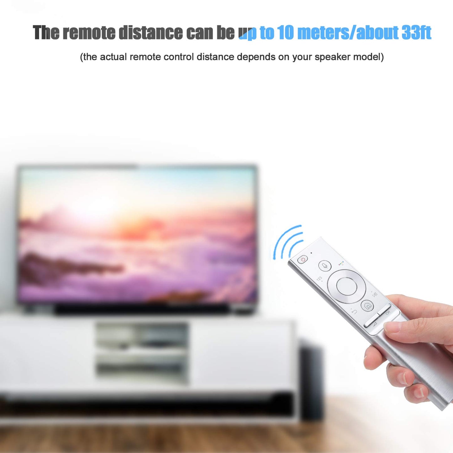 Qin Remote Control, Comfortable To Touch Aluminum Alloy Shell Material Universal Remote Control 33ft Remote for Voice TV