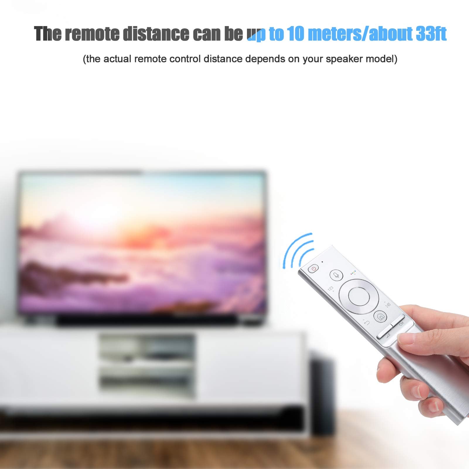 Qin Remote Control, Comfortable To Touch Aluminum Alloy Shell Material Universal Remote Control 33ft Remote for Voice TV