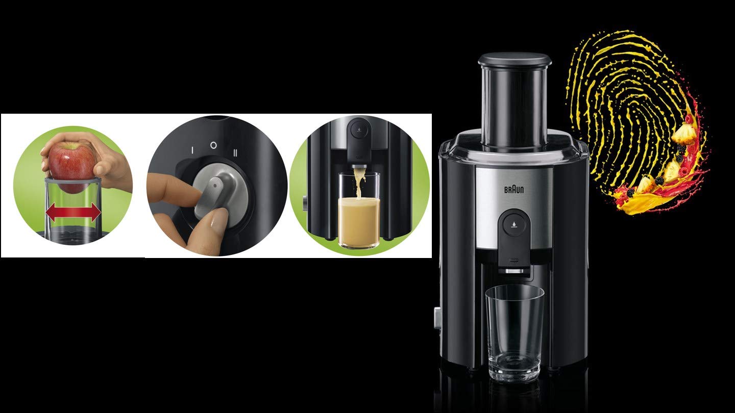 Braun J500 Multiquick 5 Spin Juice Extractor, Black (International Warranty)