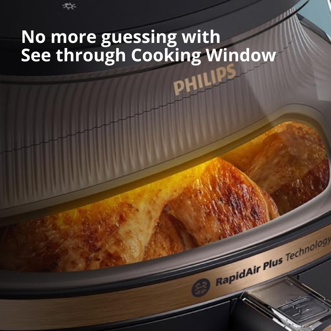 Philips Airfryer XXL - 7.2L, 2000W, See-through Cooking Window, 16 Cooking Functions, Touchscreen, RapidAir Plus Technology, Black - NA342/09