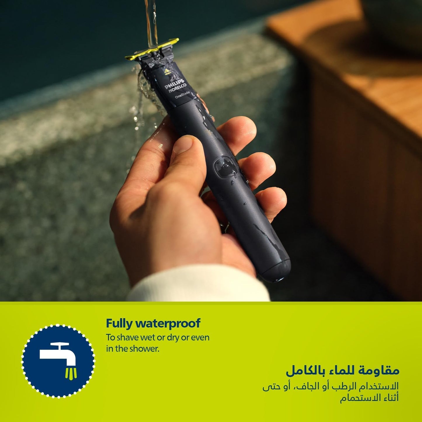 ماكينة OneBlade للوجه والجسم QP2824 من Philips | شفرة مزدوجة الجوانب | تقنية OneBlade الفريدة | 45 دقيقة من الاستخدام اللاسلكي | مقاومة للماء | أداة كهربائية لتشذيب وحلاقة اللحية