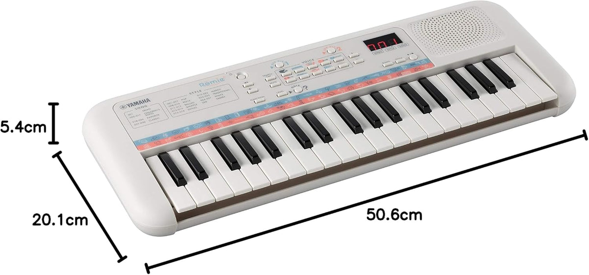 Yamaha Remie PSS-E30 - Portable and Lightweight Keyboard for Young Children, 47 Built-in Voices, 74 Sound Effects and a Quiz Mode, Fun Learning Instrument, in White
