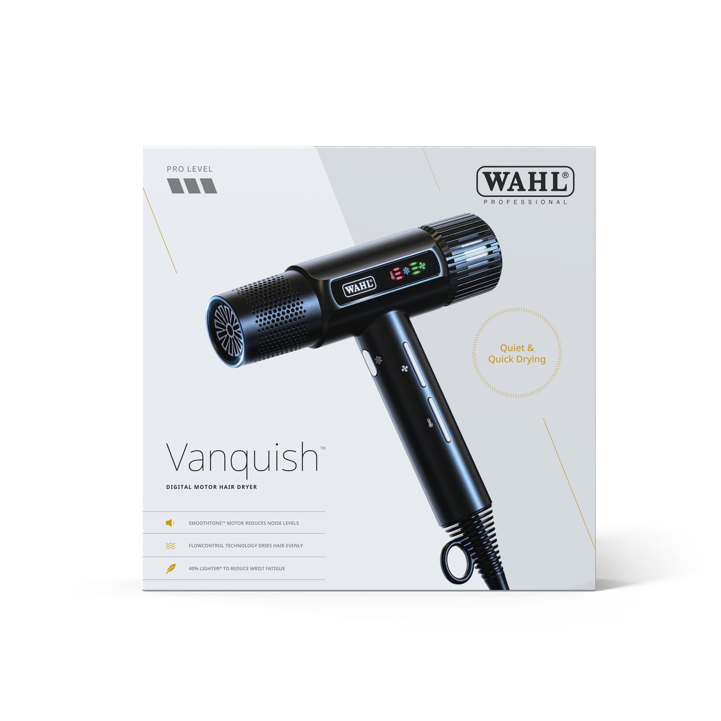 Wahl Vanquish - Professioneller Haartrockner - Schnell trocknend - Föhn mit magnetischen Noozles & Diffusoraufsätzen