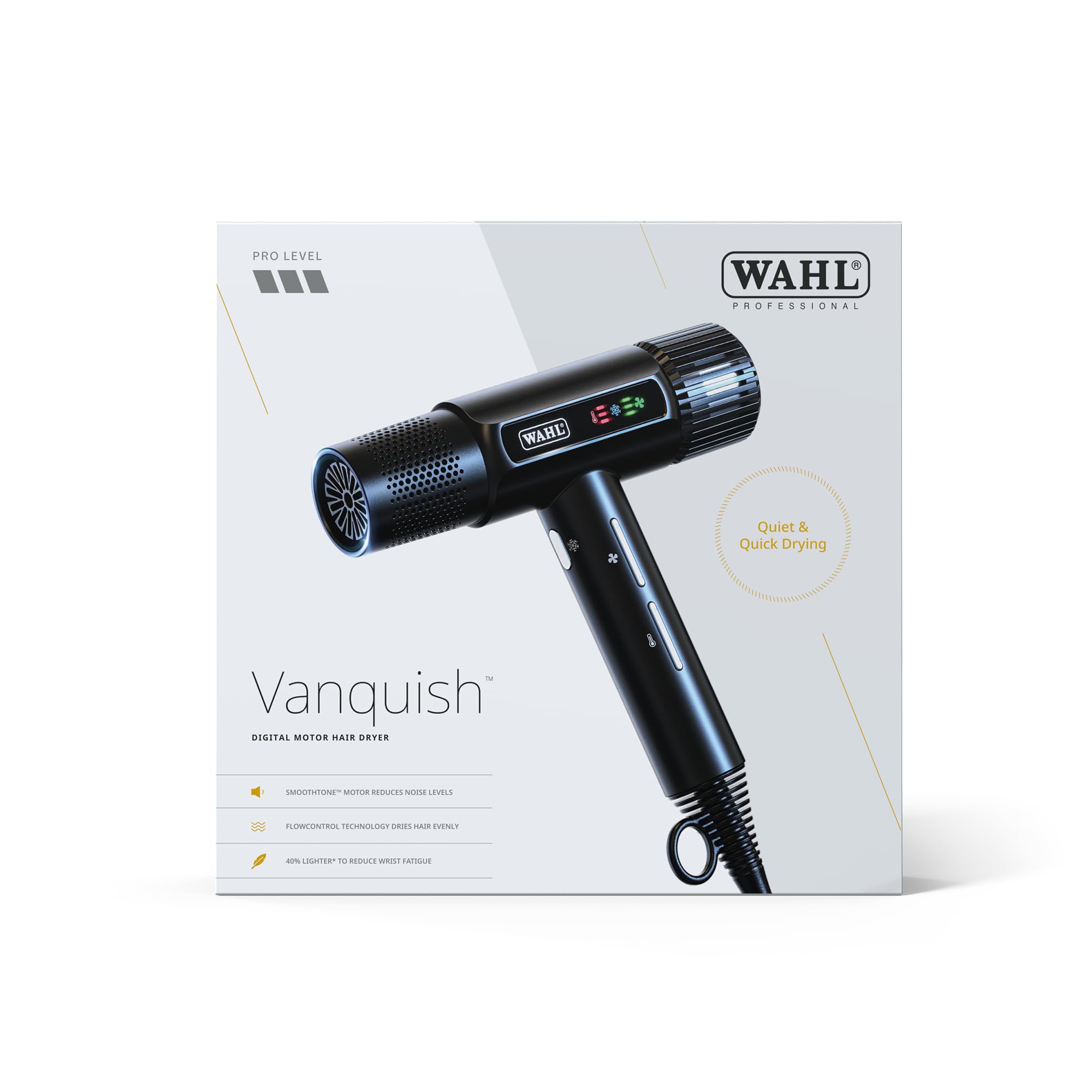 Wahl Vanquish - Professioneller Haartrockner - Schnell trocknend - Föhn mit magnetischen Noozles & Diffusoraufsätzen