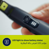 فيليبس OneBlade Pro ماكينة للوجه والجسم QP6542/10، للتشذيب والحلاقة مع مشط دقيق بـ 12 طولاً، مقاومة للماء، استخدام لاسلكي لمدة 90 دقيقة