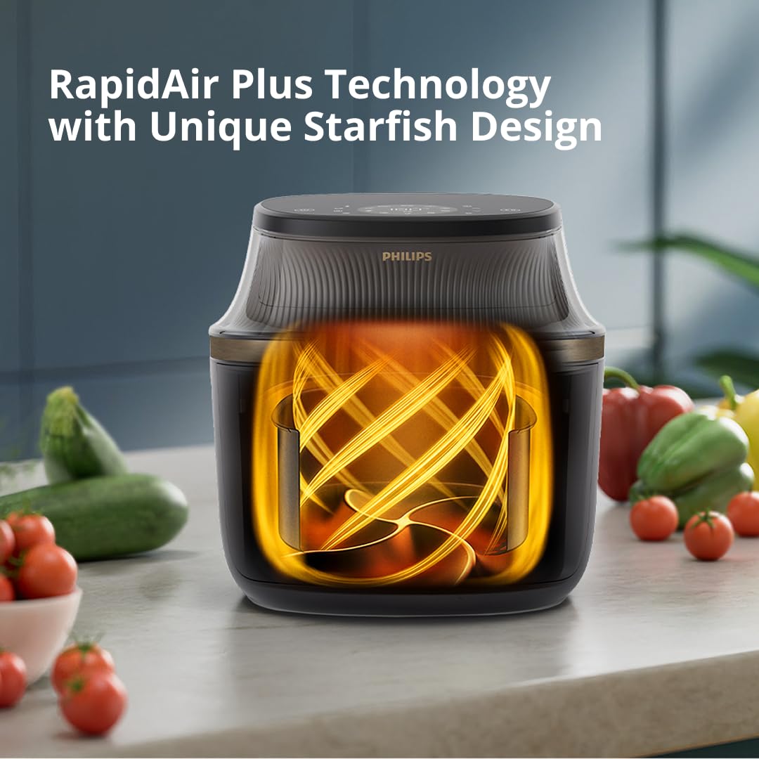Philips Airfryer XXL - 7.2L, 2000W, See-through Cooking Window, 16 Cooking Functions, Touchscreen, RapidAir Plus Technology, Black - NA342/09