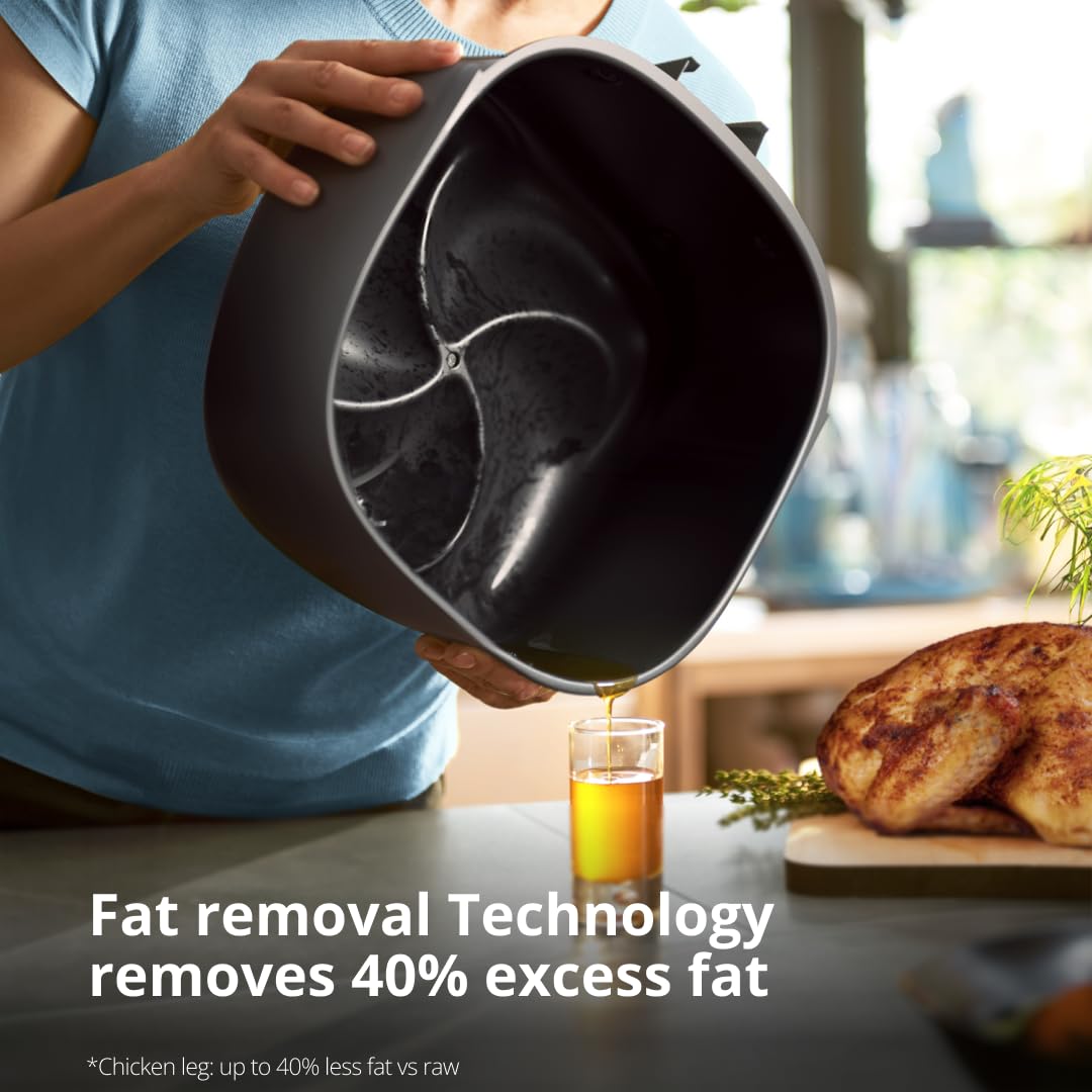 Philips Airfryer XXL - 7.2L, 2000W, See-through Cooking Window, 16 Cooking Functions, Touchscreen, RapidAir Plus Technology, Black - NA342/09
