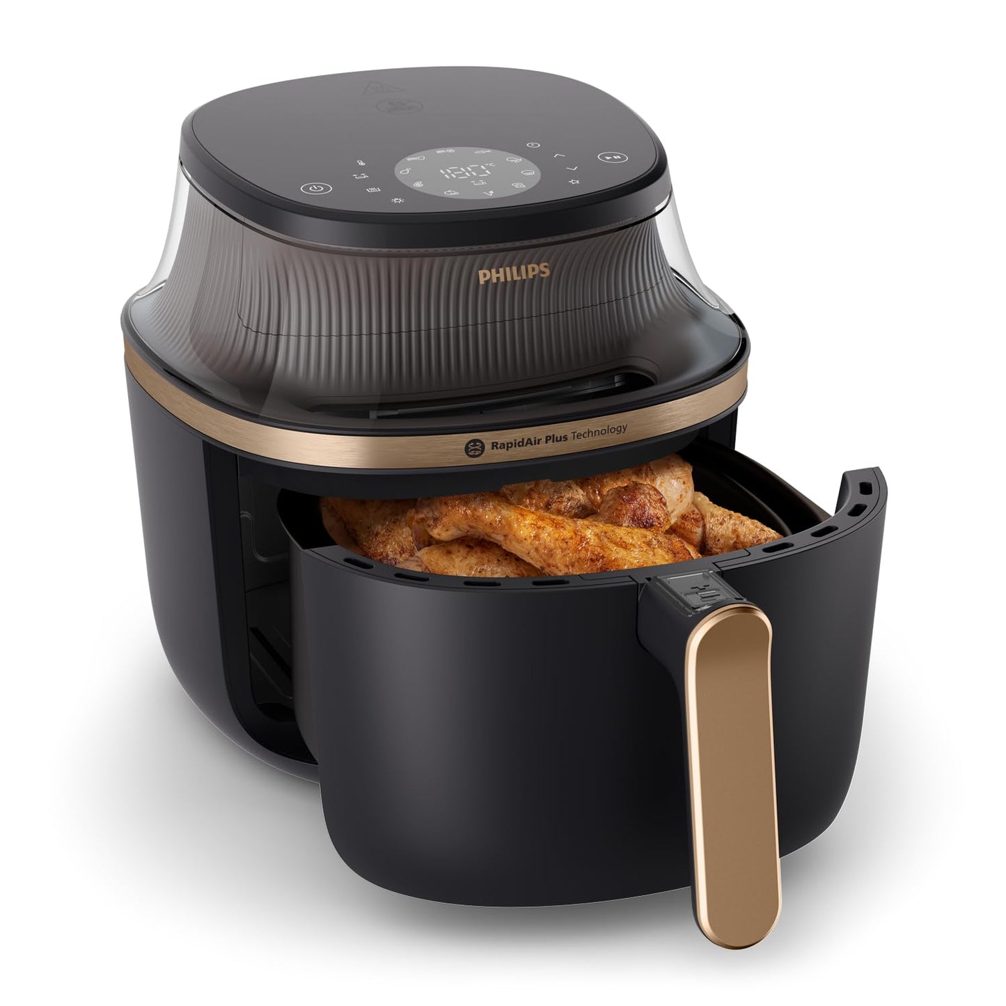 Philips Airfryer L - 4.2L, 1400W, See-through Cooking Window, 16 Cooking Functions, Touchscreen, RapidAir Plus Technology, Black - NA322/09