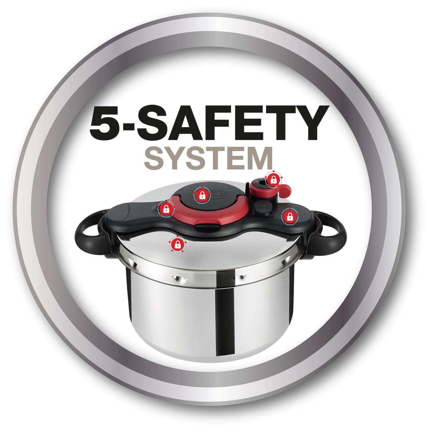 TEFAL Pressure Cooker| Clipso Minut Easy 6L|Express Cooking|Vitamins Preserved|One-Handed Opening/Closing|Made in France|Safe|Full Compatibility With All Stovetops|2 Years Warranty|P4620768