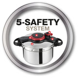 TEFAL Pressure Cooker| Clipso Minut Easy 6L|Express Cooking|Vitamins Preserved|One-Handed Opening/Closing|Made in France|Safe|Full Compatibility With All Stovetops|2 Years Warranty|P4620768
