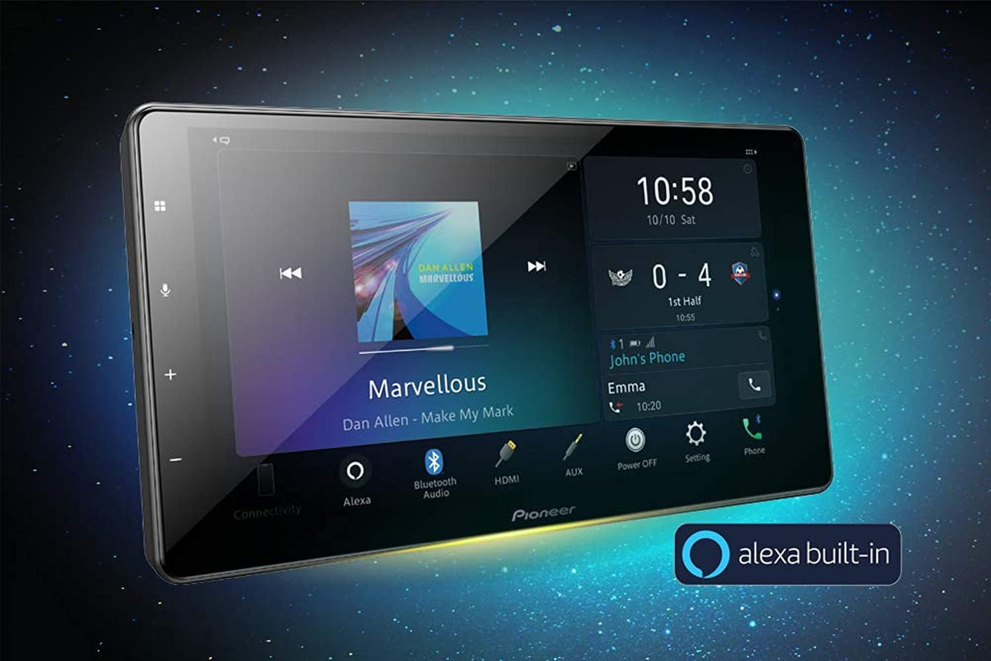 Pioneer DMH-ZS9350BT 9" Modular Hi-Res Audio AV Receiver with Wireless Apple CarPlay and Android Auto