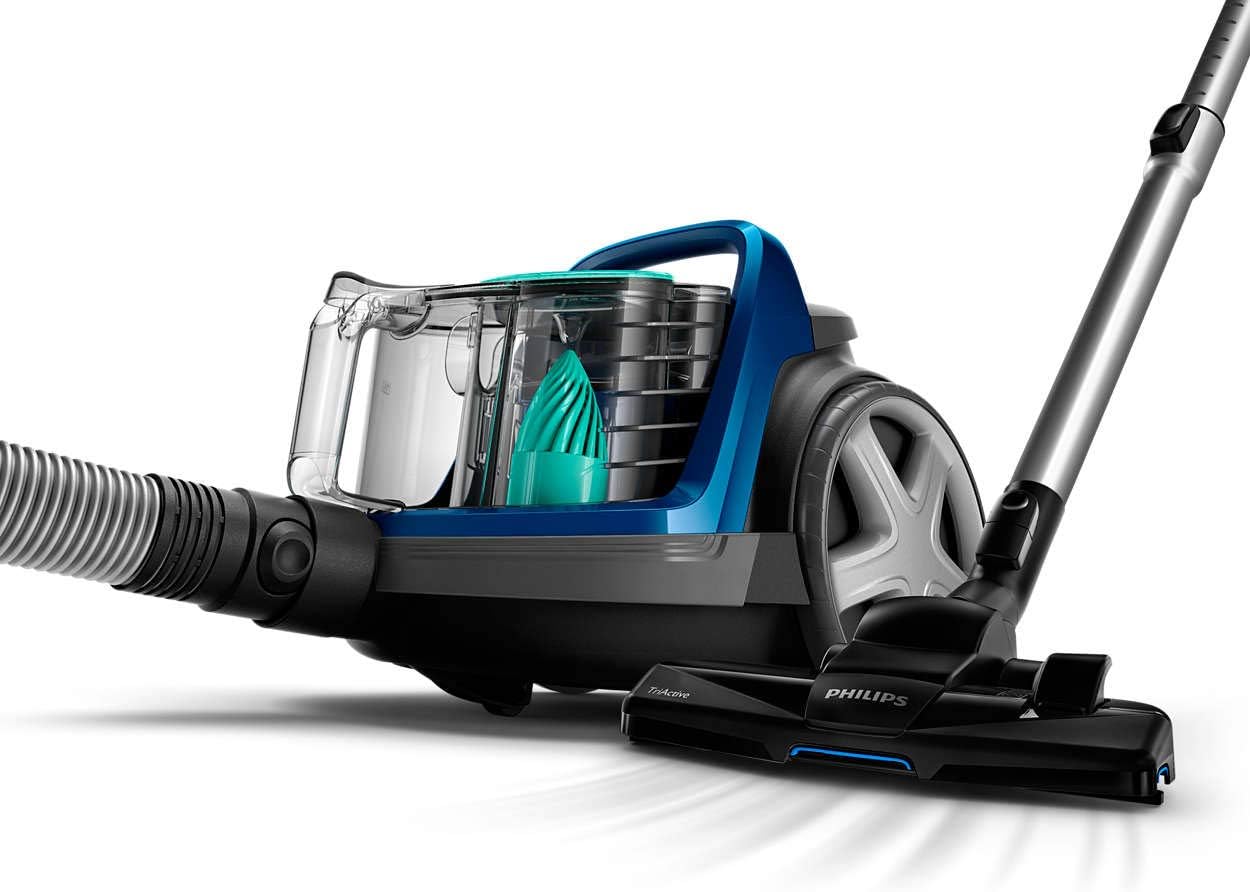 PHILIPS PowerCyclone 7 2000W Bagless PowerPro Active Vacuum Cleaner, FC9570/62, Black/Dark Royal Blue - International Version