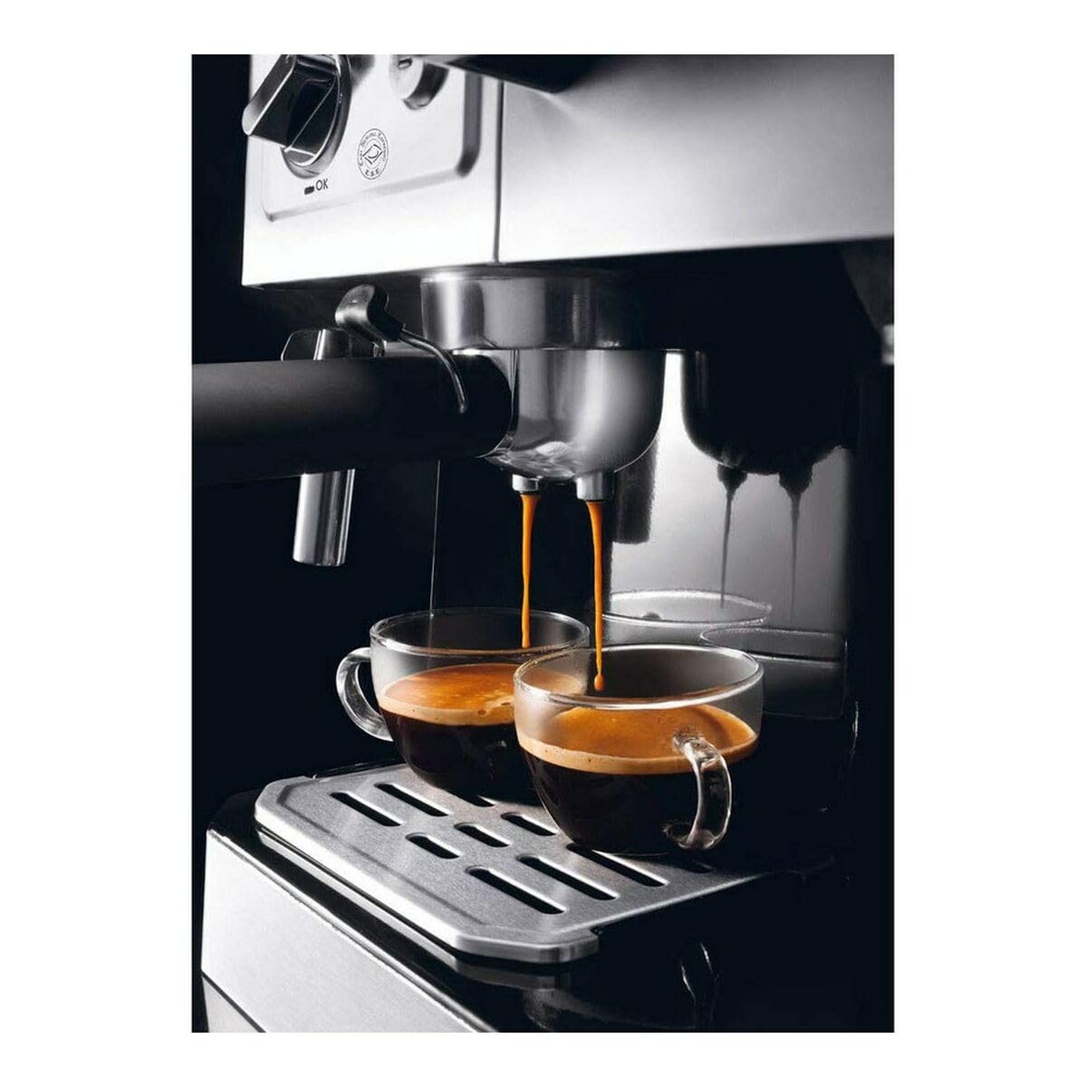 De Longhi Dual Function Coffee Machine Espresso And Drip Coffee Milk Frother BCO421.S (Silver)