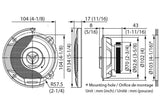 Kenwood Car Audio KFC-S1066 Stage Sound Series 10cm Flush Mount 2-Way 2-Speaker System 220w, Black
